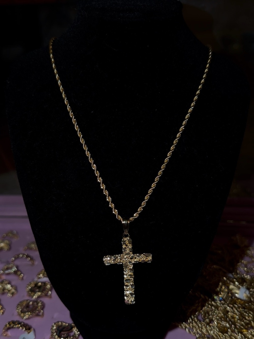 Gold plated Cross Pendant Necklace - Women's Jewelry